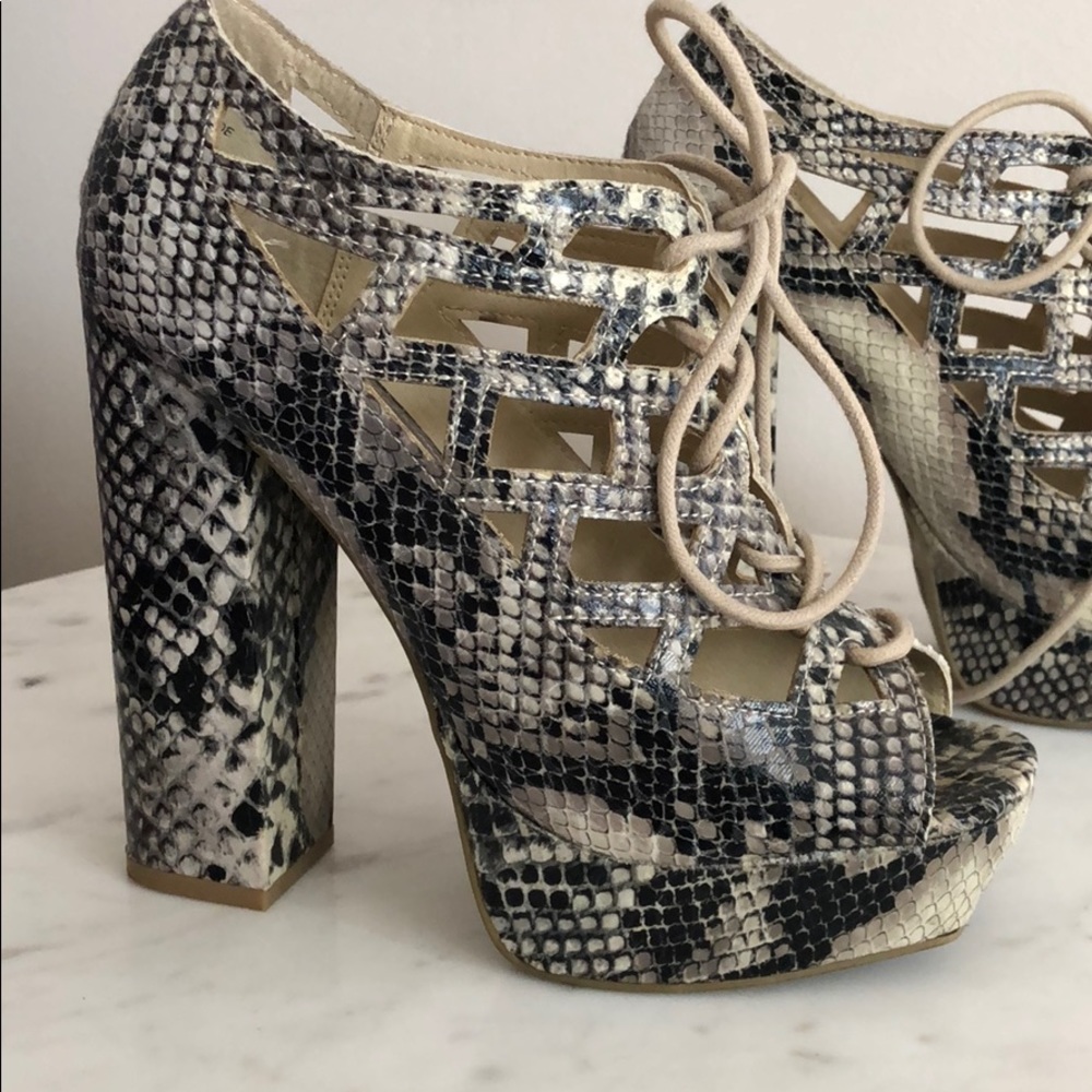 Snake print heels